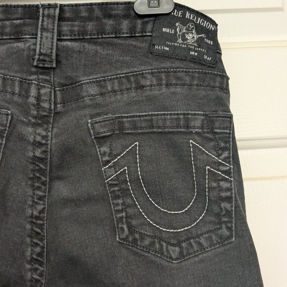 True Religion Women's Black Hallie  Mid Rise Super Skinny Jean Size 30 - Picture 8 of 14